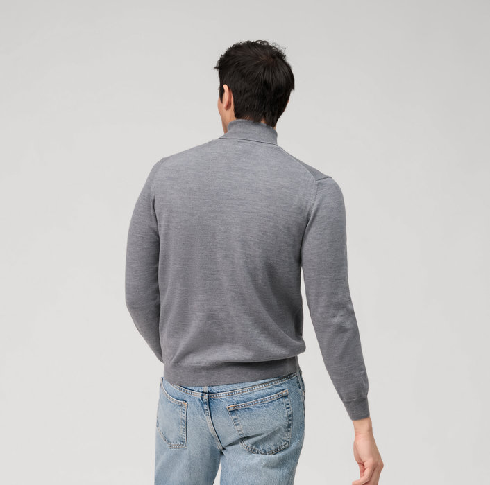 Olymp Maglione dolcevita grigio medio olymp in lana merino extra fine Offerta natalizia