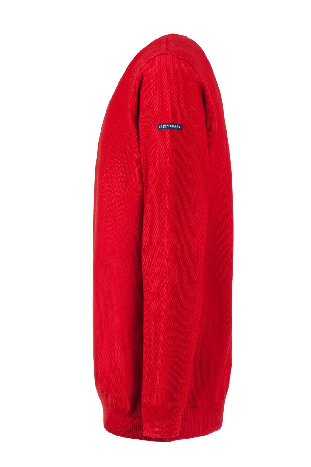 Green Coast Maglione regular fit a giro collo rosso green coast made in italy Vendita calda