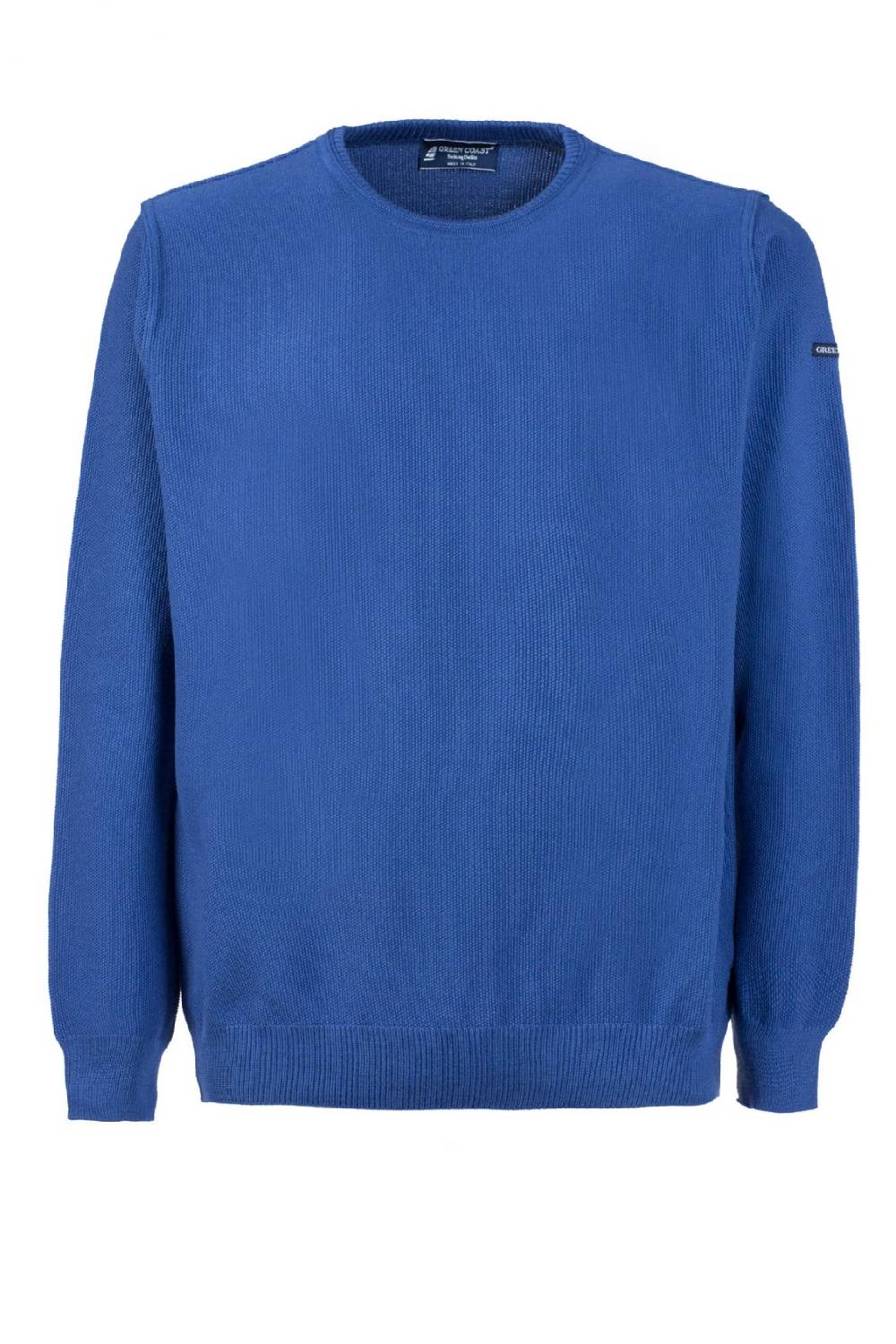 Green Coast Maglione regular fit a giro collo azzurro green coast made in italy