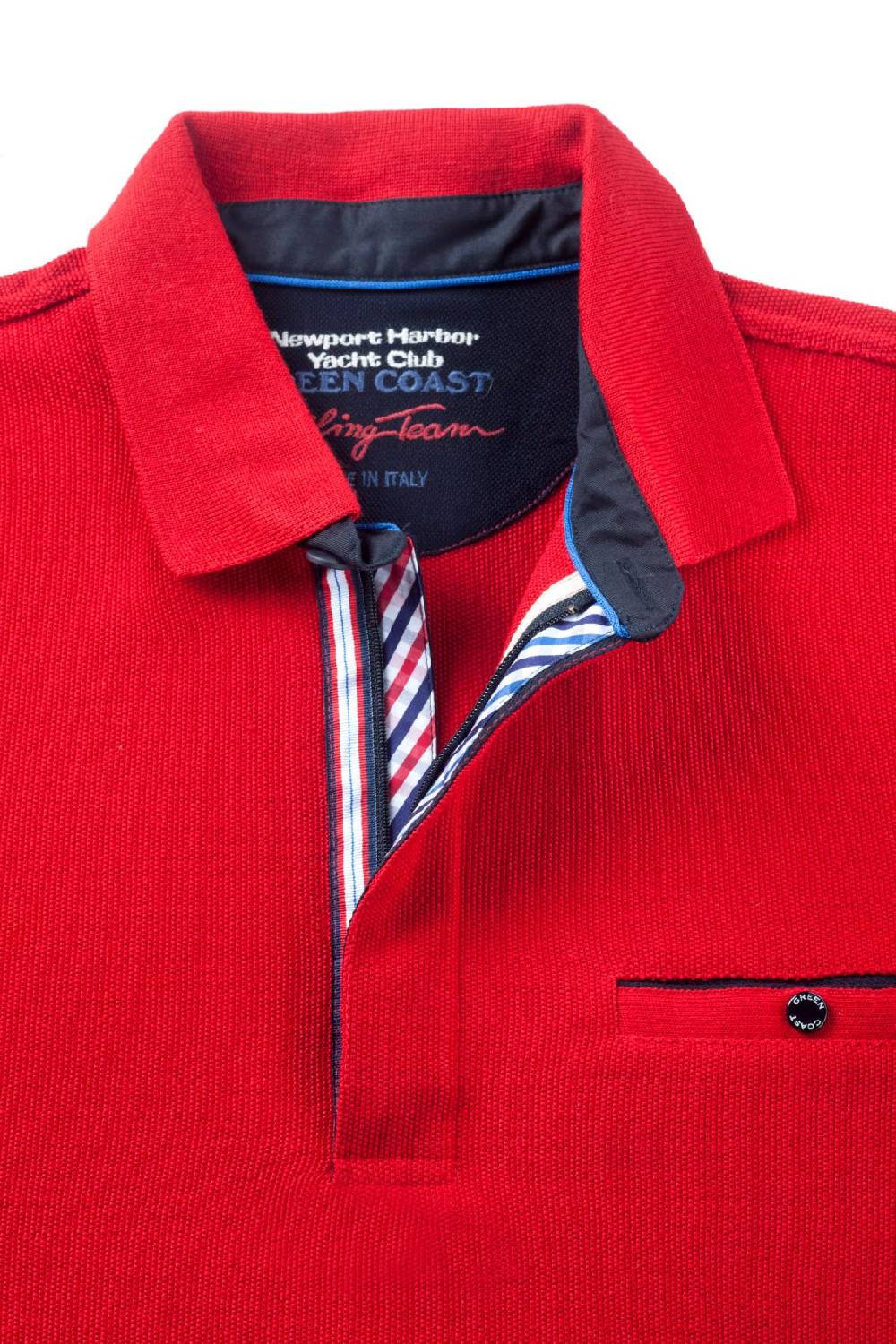 Green Coast Polo rossa green coast modern fit filato nautico idrorepellente Offerta temporanea
