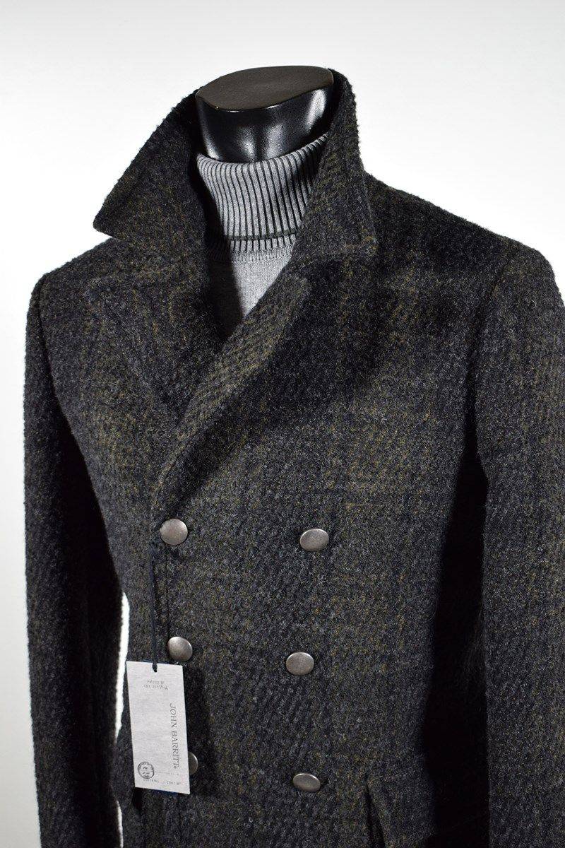 John Barritt Blouson in lana a quadri john barritt slim fit doppio petto Lightning offer