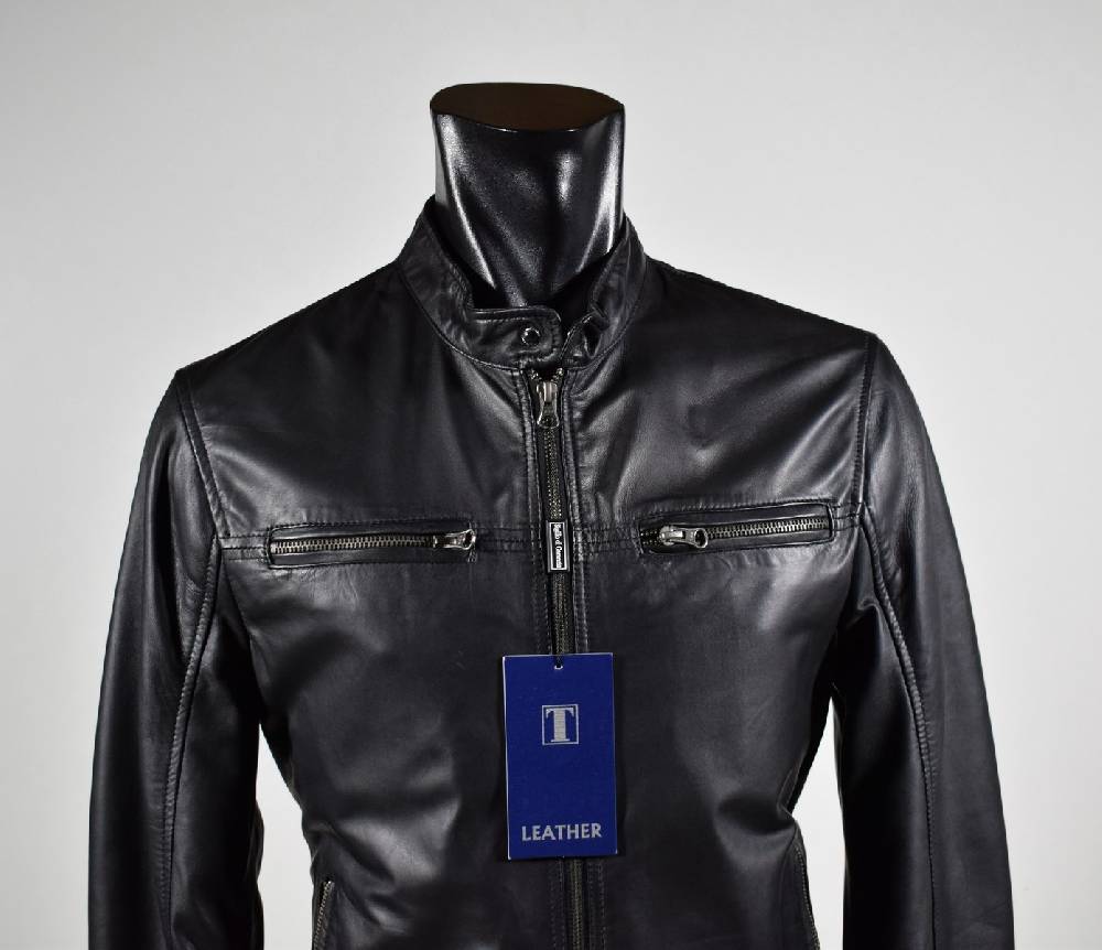 Talenti Giubbino in pelle nero a fondo dritto talenti primavera estate Bestseller