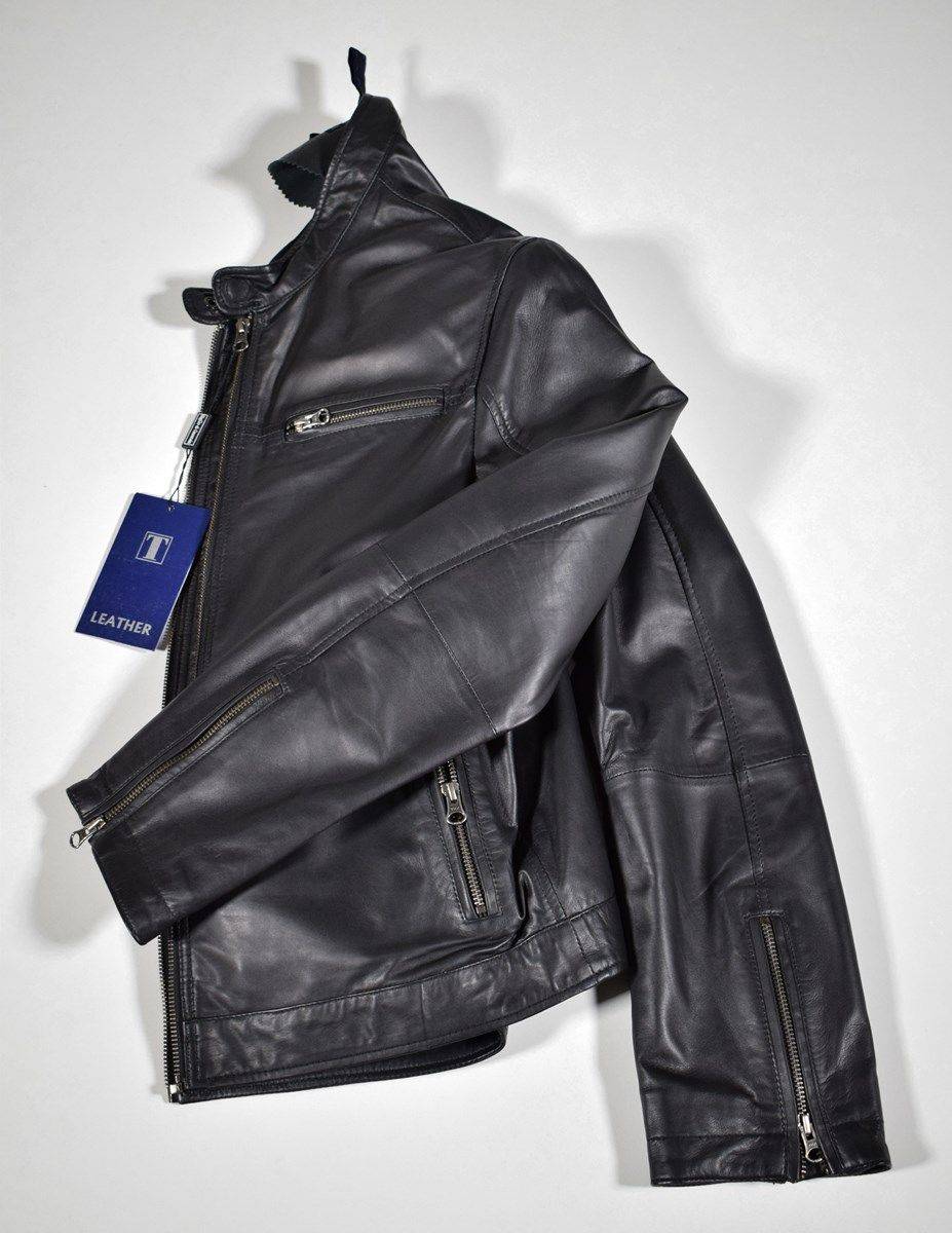 Talenti Giubbino in pelle nero a fondo dritto talenti primavera estate Bestseller