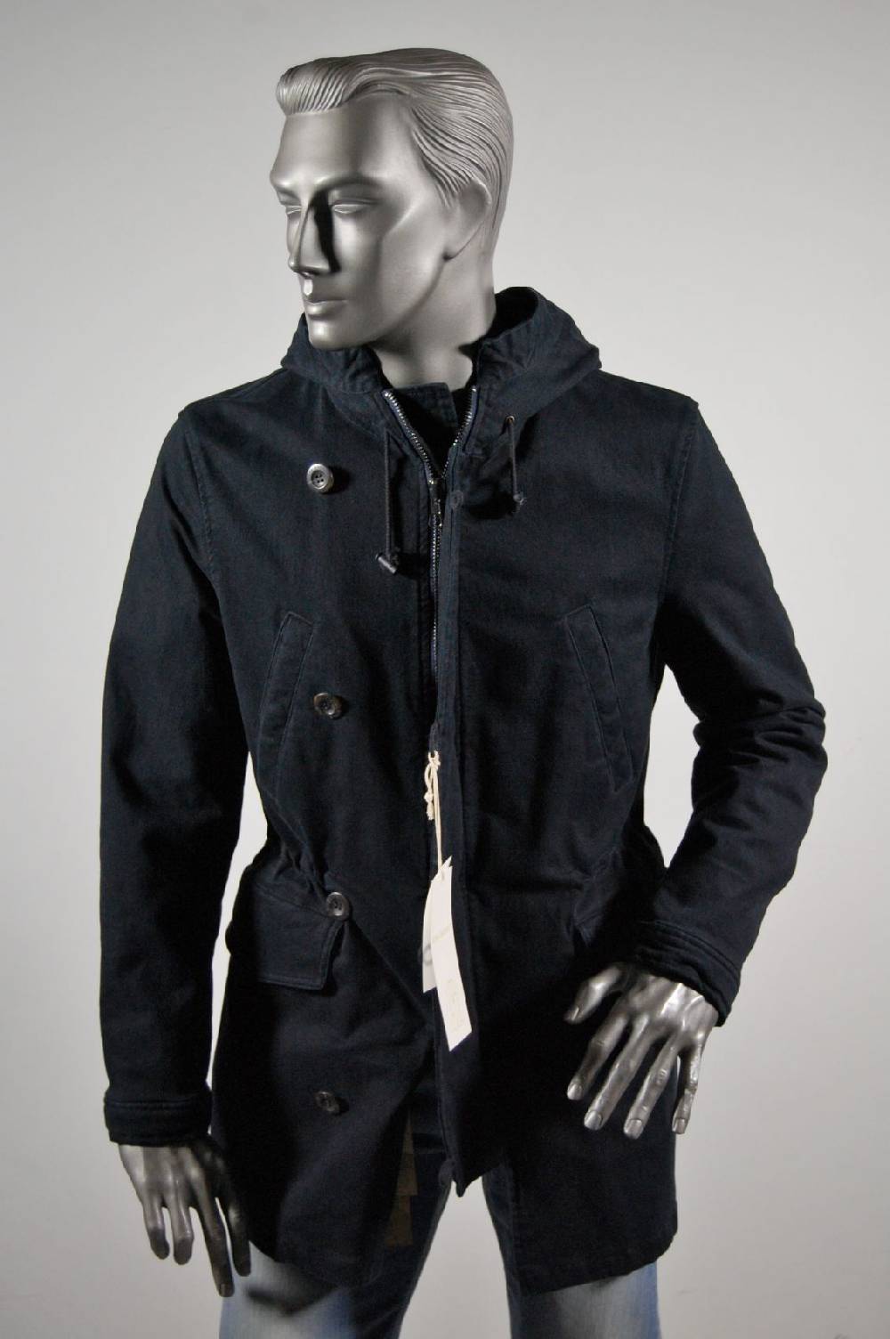 John Barritt Parka blouson slim fit con cappuccio blu john barritt