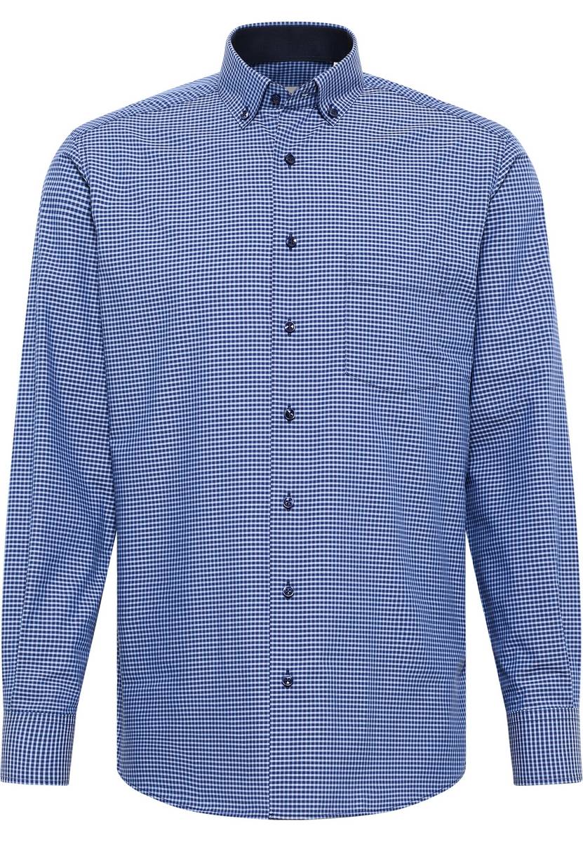 Eterna Camicia eterna a quadretti azzurro modern fit Promozione temporanea
