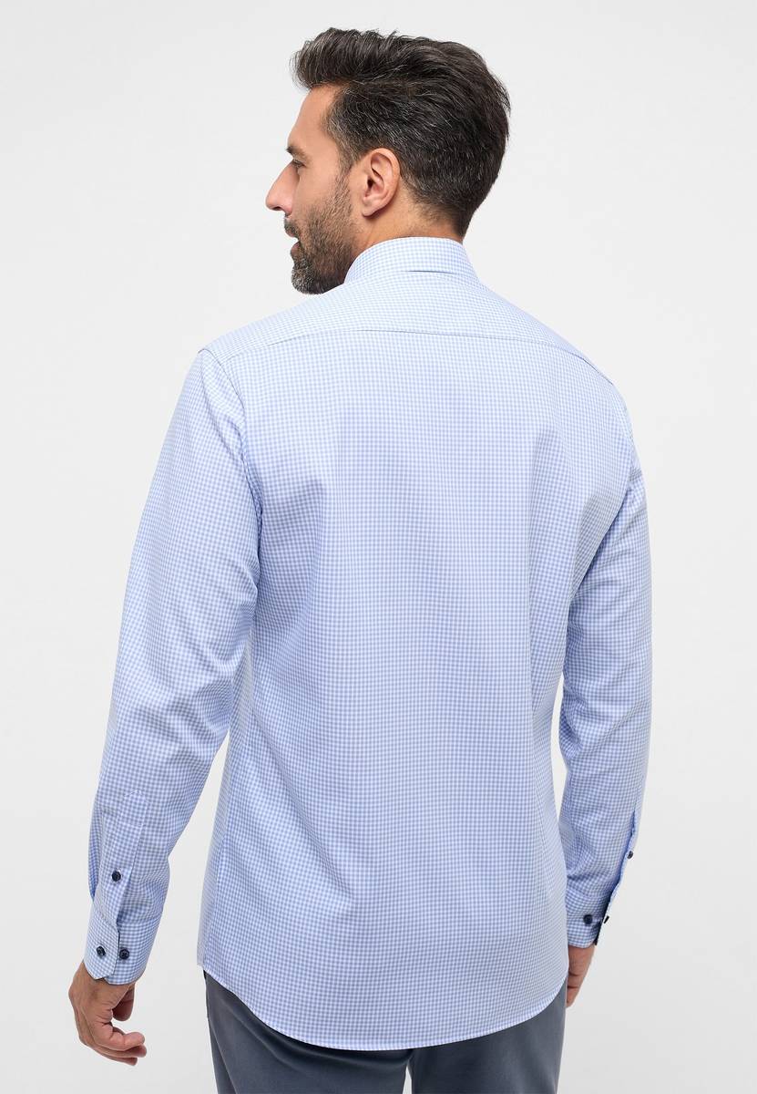 Eterna Camicia eterna a quadretti celeste modern fit Fino al 60% di sconto