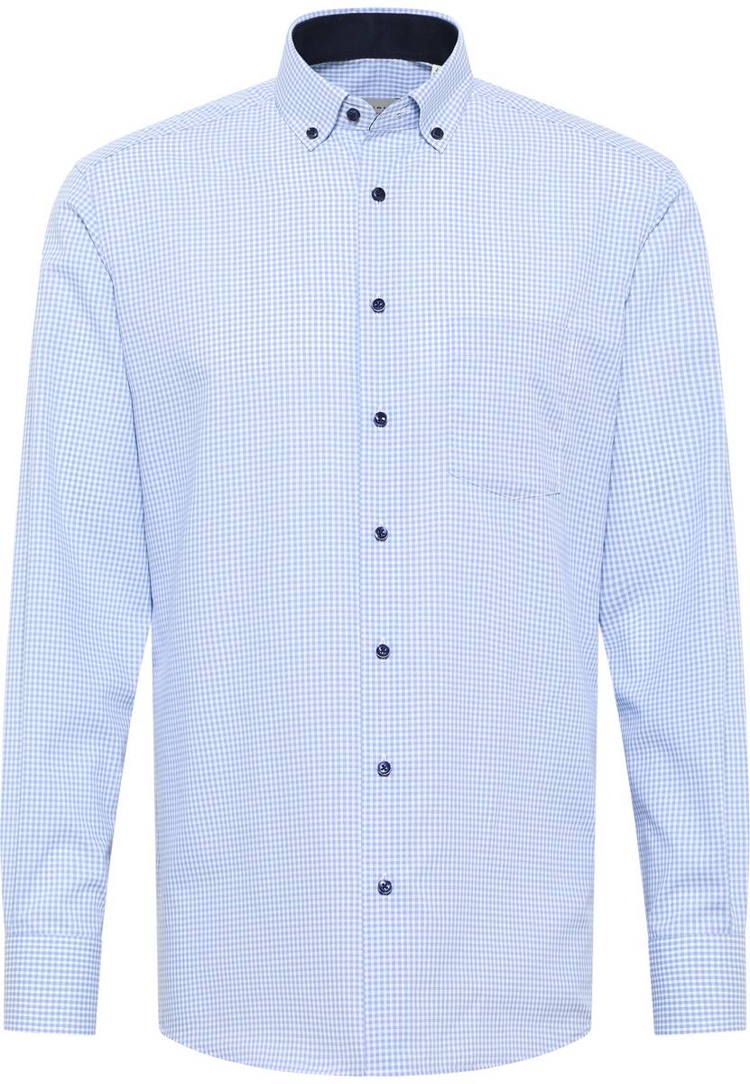 Eterna Camicia eterna a quadretti celeste modern fit Fino al 60% di sconto