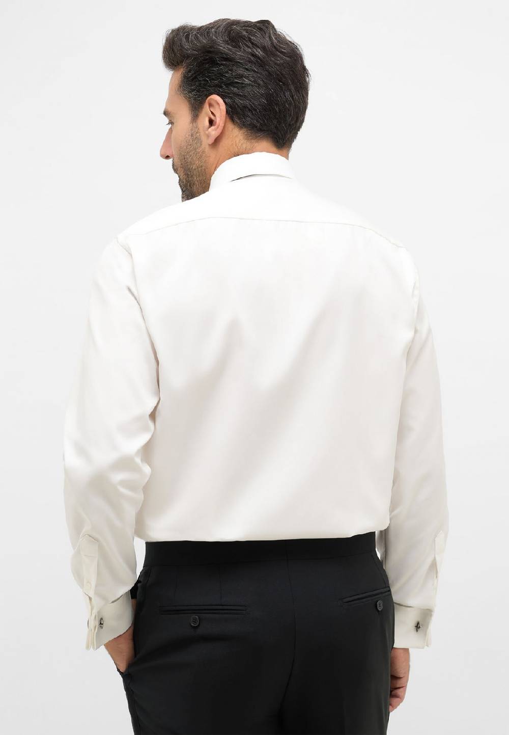 Eterna Camicia elegante eterna beige slim fit polso doppio abbottonatura coperta Only for today