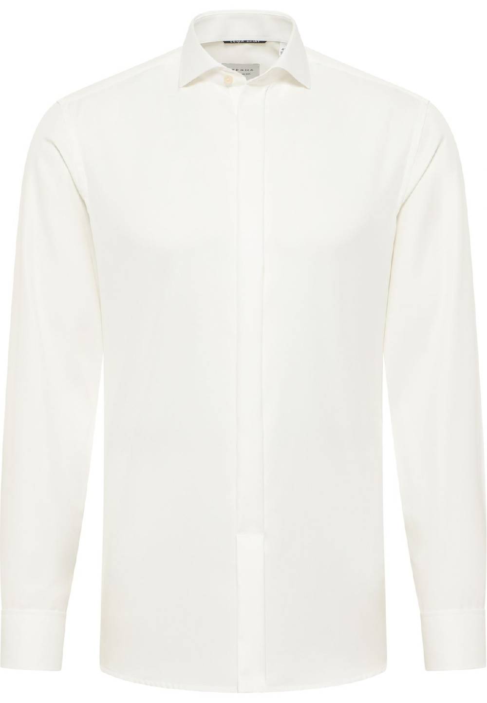 Eterna Camicia elegante eterna beige slim fit polso doppio abbottonatura coperta Only for today