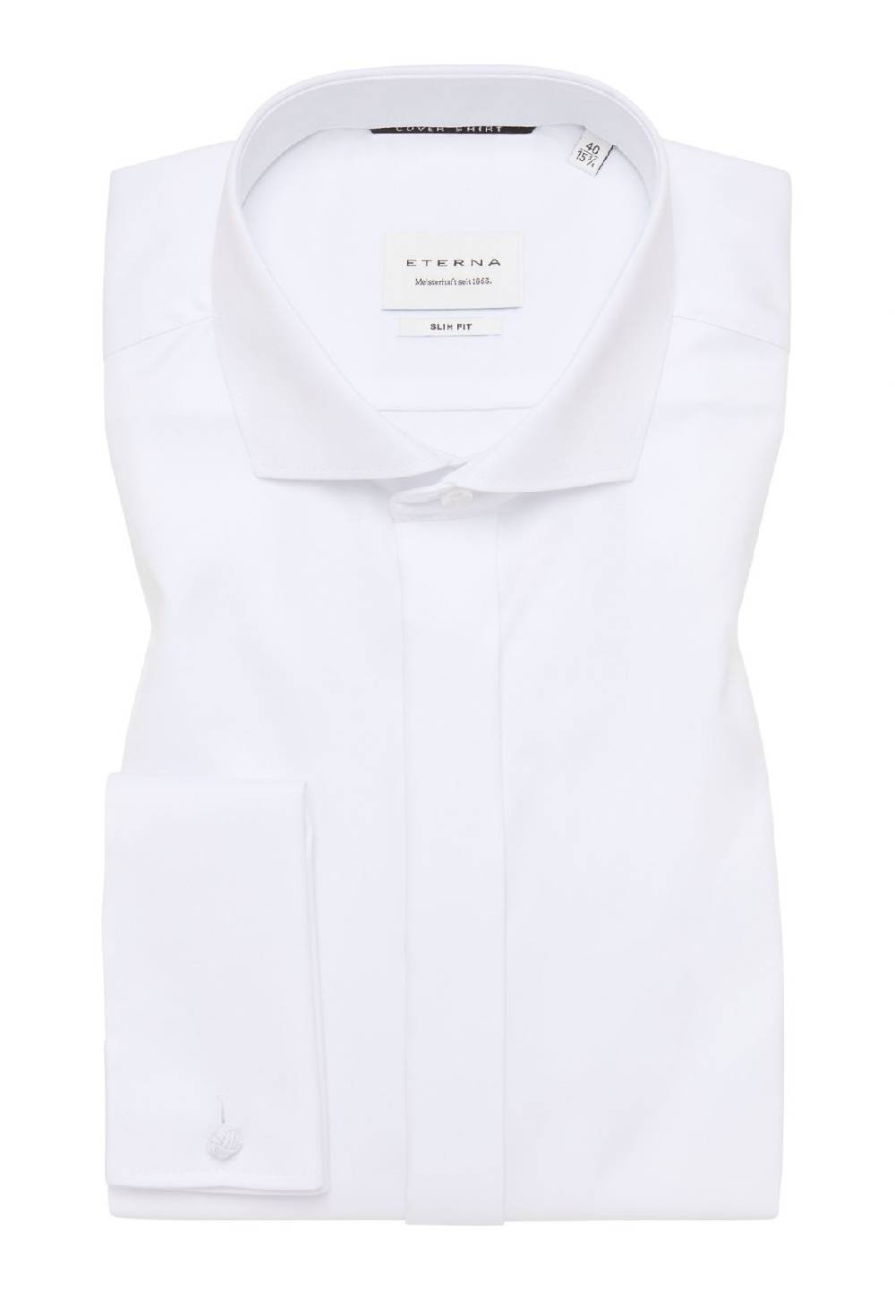 Eterna Camicia elegante eterna bianca slim fit polso doppio abbottonatura coperta Offerta speciale della fabbrica