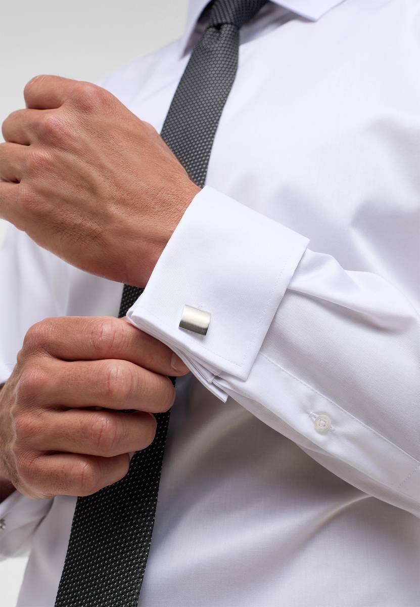 Eterna Camicia elegante eterna bianca slim fit con polso doppio Discount Store per i nuovi prodotti