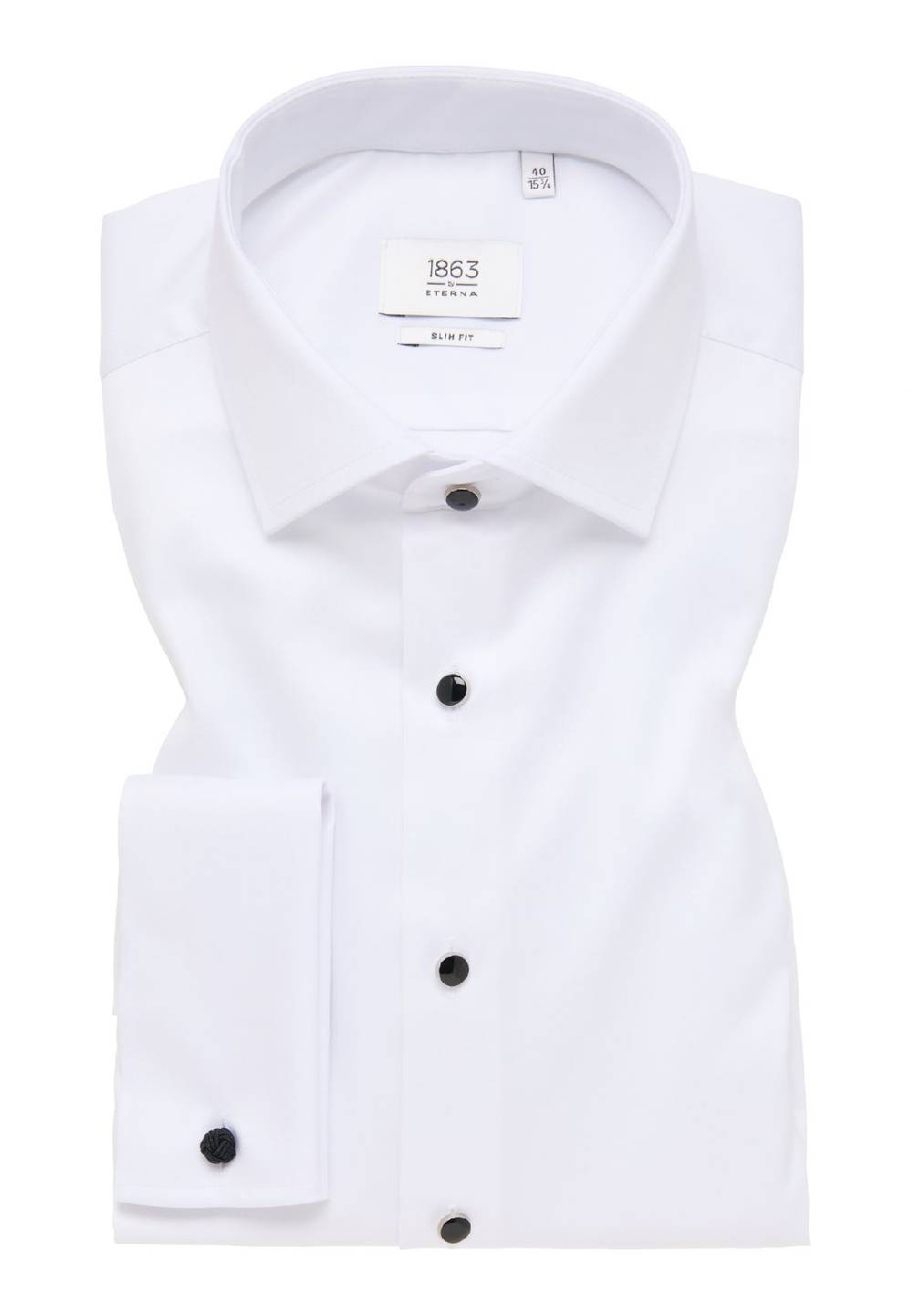 Eterna Camicia elegante eterna bianca slim fit con polso doppio Discount Store per i nuovi prodotti