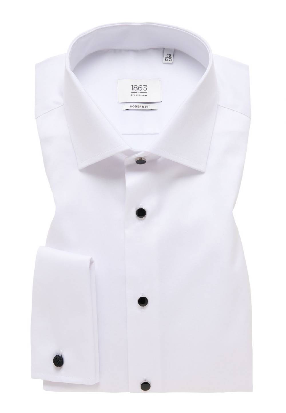 Eterna Camicia elegante eterna bianca modern fit con polso doppio Solo un giorno rimasto