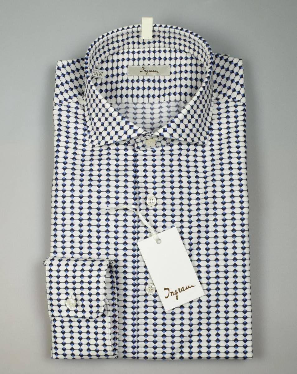 Ingram Camicia ingram slim fit fantasia geometrica puro cotone Enormi sconti