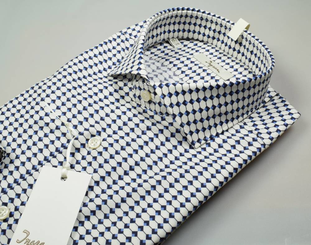 Ingram Camicia ingram slim fit fantasia geometrica puro cotone Enormi sconti