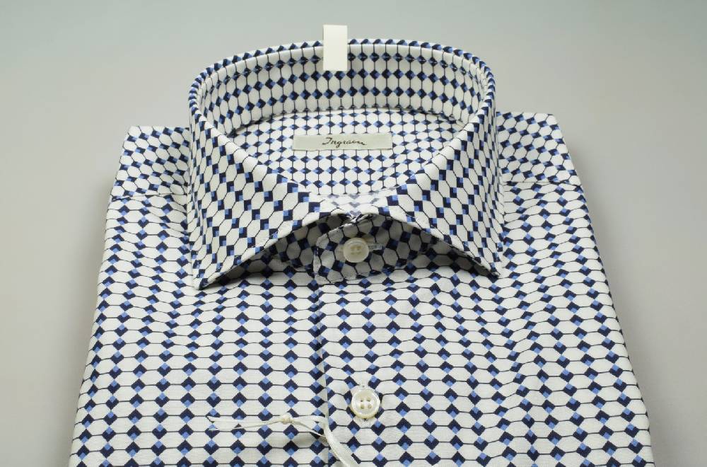 Ingram Camicia ingram slim fit fantasia geometrica puro cotone Enormi sconti