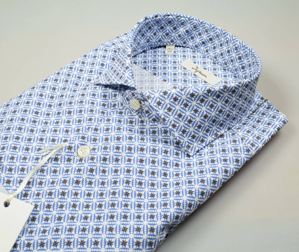 Ingram Camicia ingram in cotone stampato slim fit 50% di sconto con spedizione gratuita