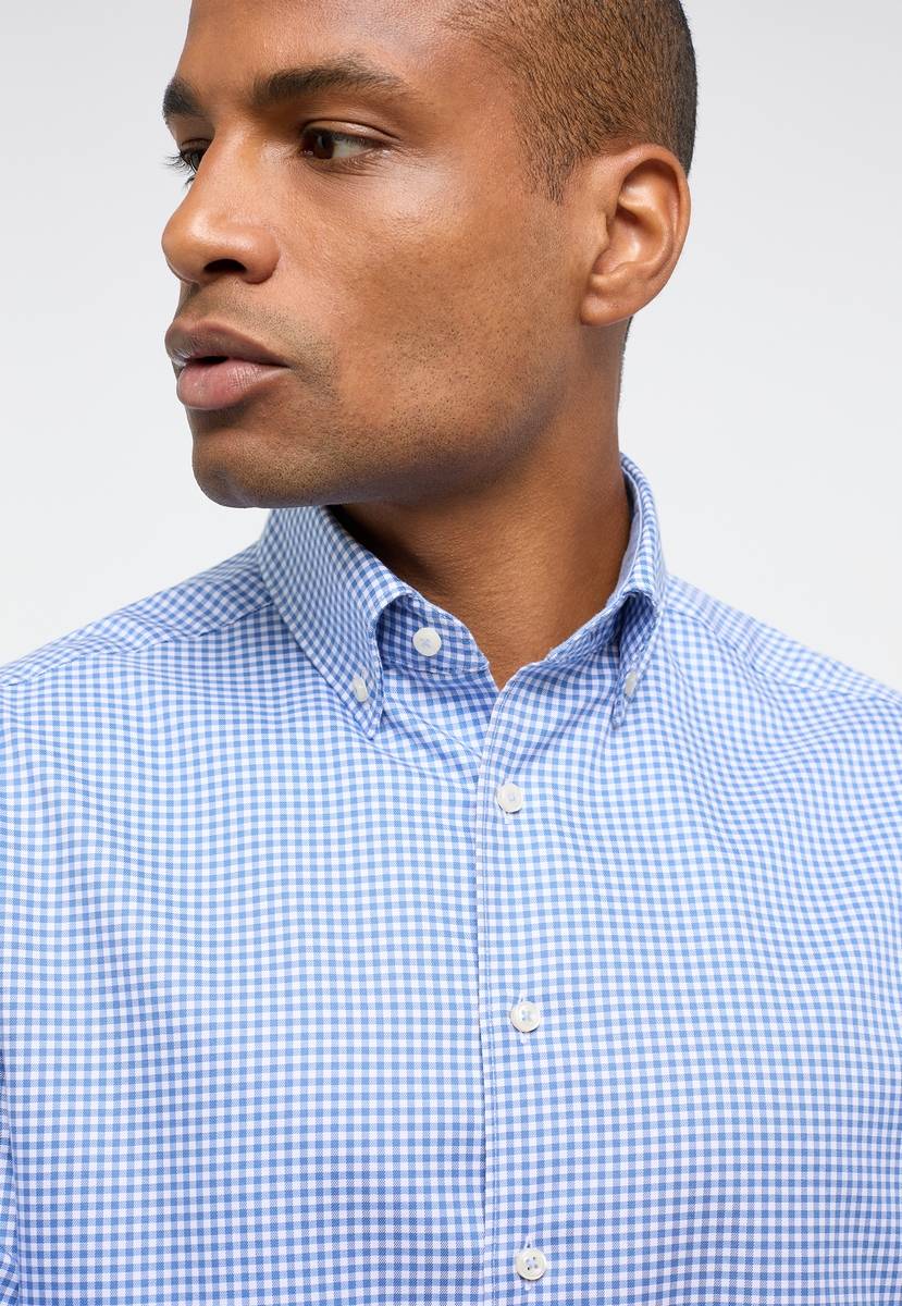 Eterna Camicia a quadretti azzurro eterna modern fit collo button-down Limitato a 3 giorni
