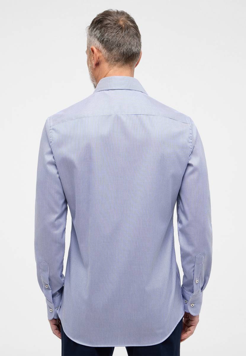 Eterna Camicia a righe azzurro eterna slim fit collo alla francese Black Friday Prezzi