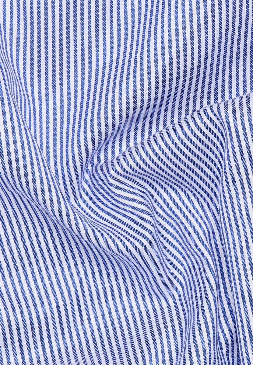 Eterna Camicia a righe azzurro eterna modern fit collo alla francese In vendita