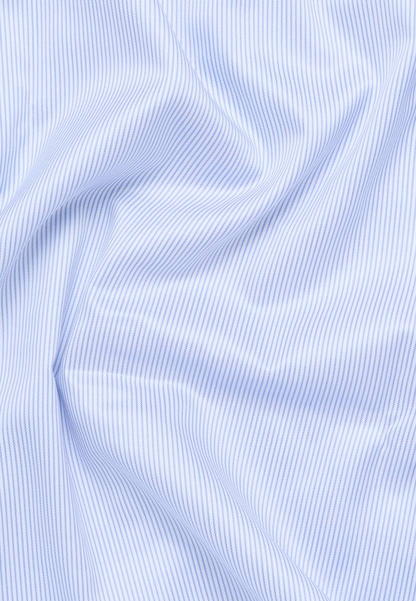 Eterna Camicia a righe celeste eterna modern fit in cotone twill no stiro 50% di sconto per tempo limitato