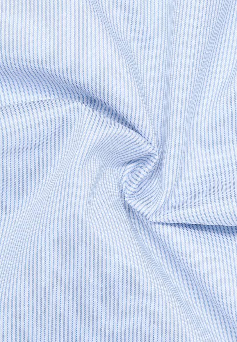 Eterna Camicia a righe celeste eterna slim fit in cotone twill no stiro Sconti questo mese