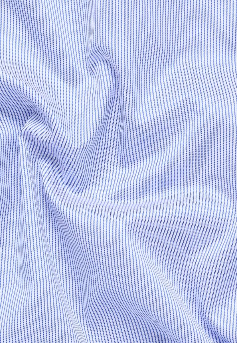 Eterna Camicia a righe azzurro eterna slim fit in cotone twill no stiro 2025