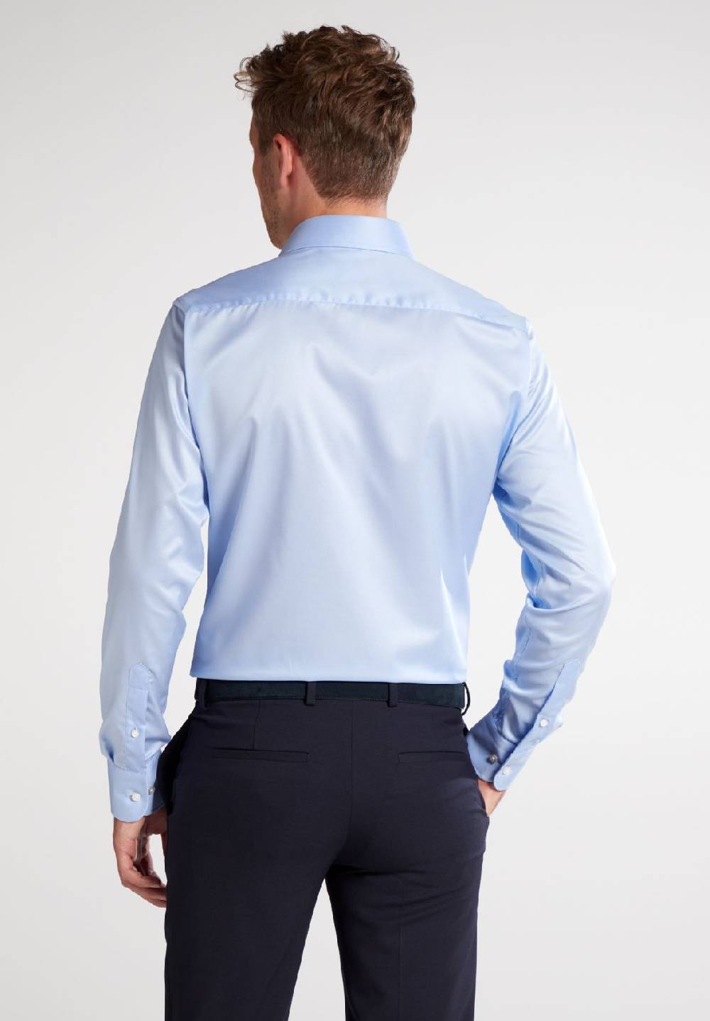 Eterna Camicia celeste eterna slim fit in cotone twill no stiro Nuovo