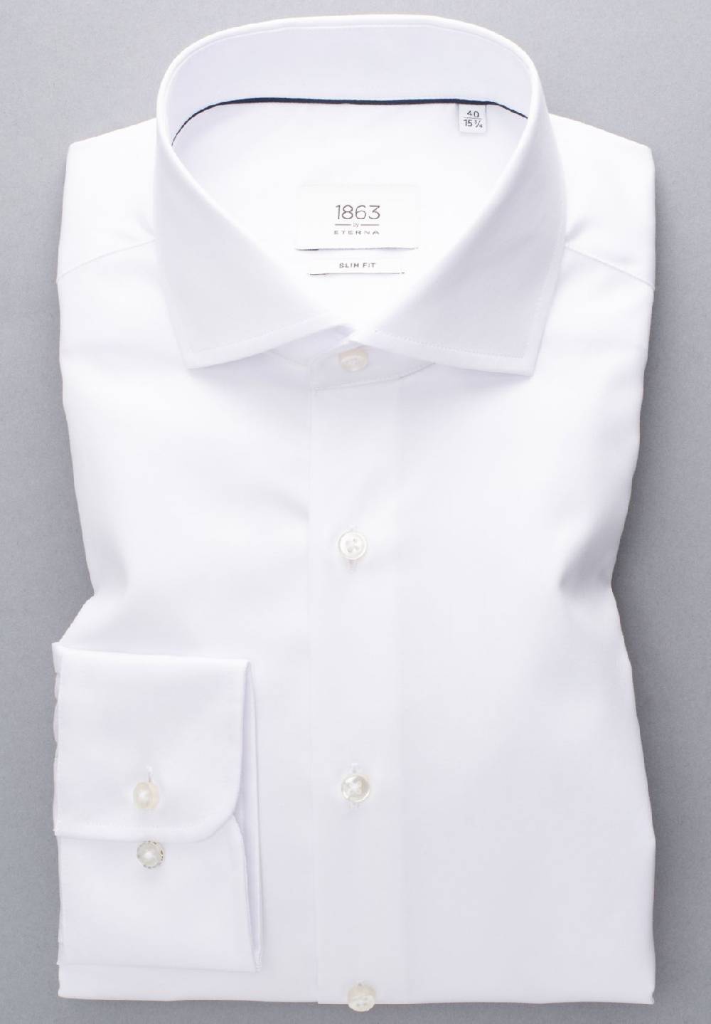 Eterna Camicia bianca eterna slim fit in cotone twill no stiro Vendita