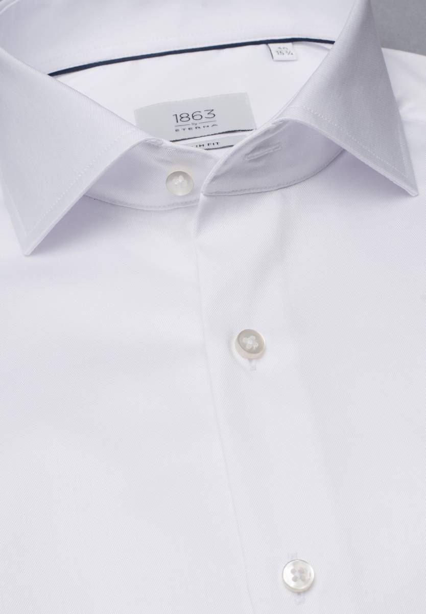 Eterna Camicia bianca eterna slim fit in cotone twill no stiro Vendita