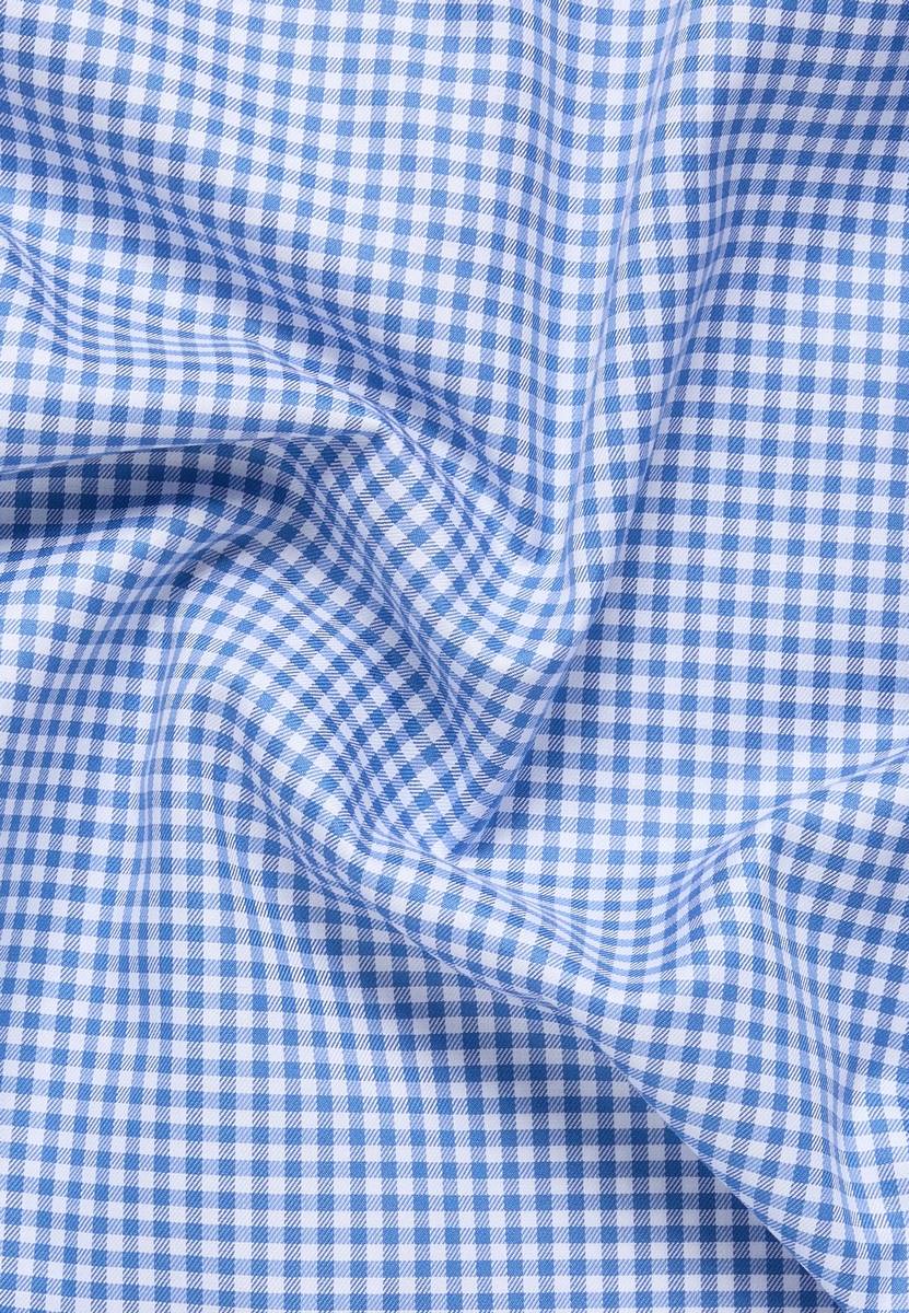 Eterna Camicia eterna a quadretti celeste modern fit in cotone twill no stiro Promozione