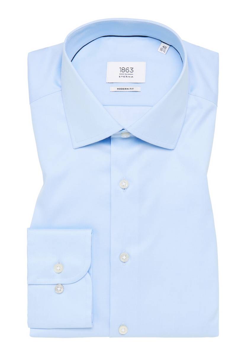 Eterna Camicia celeste eterna modern fit in cotone twill no stiro Qualità Garantita