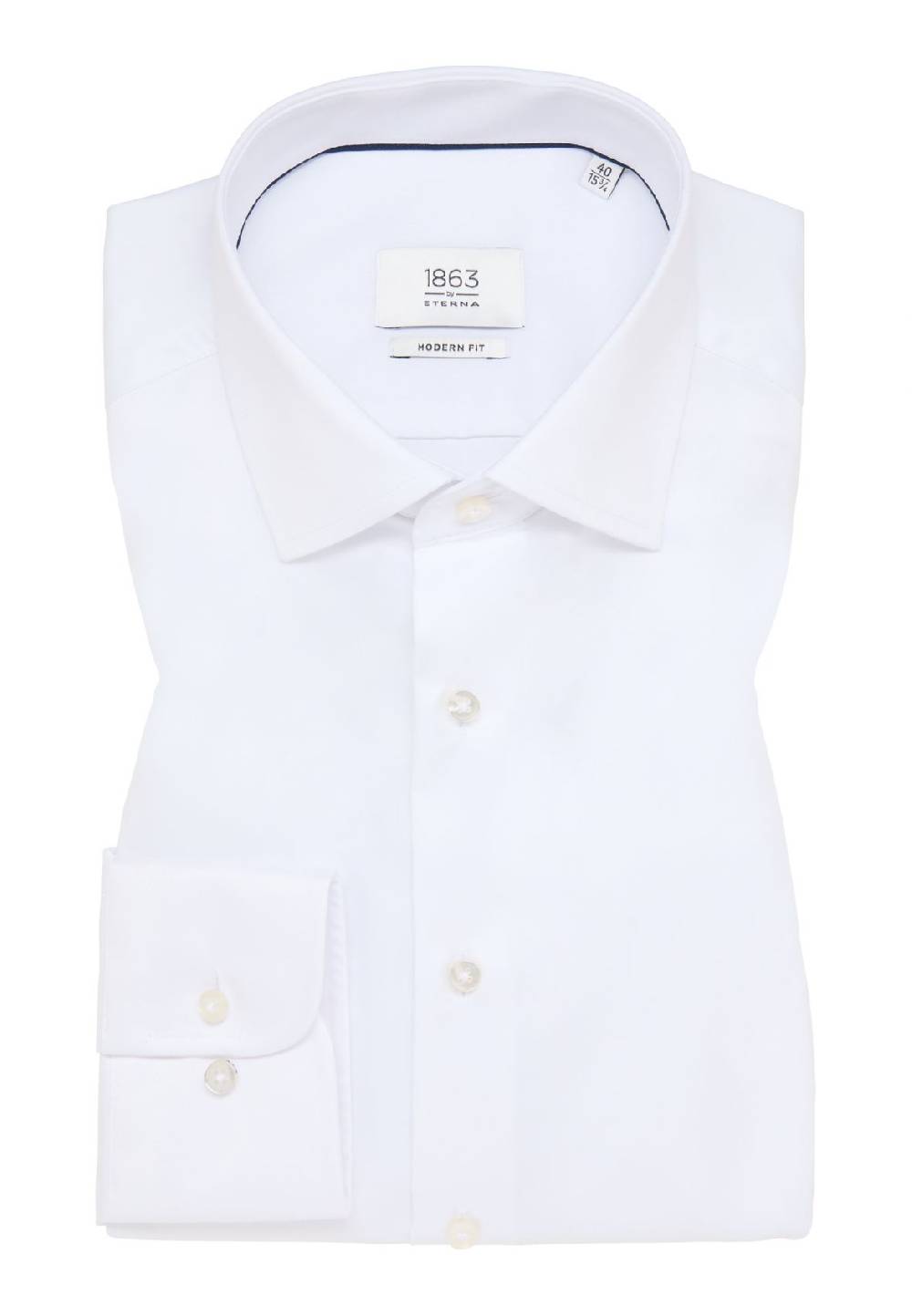 Eterna Camicia bianca eterna modern fit in cotone twill no stiro Negozi Online
