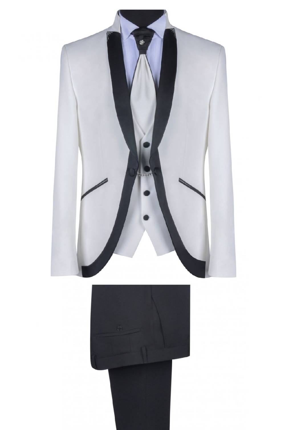 Baggi Abito da sposo baggi cerimonia ecru slim fit Presa