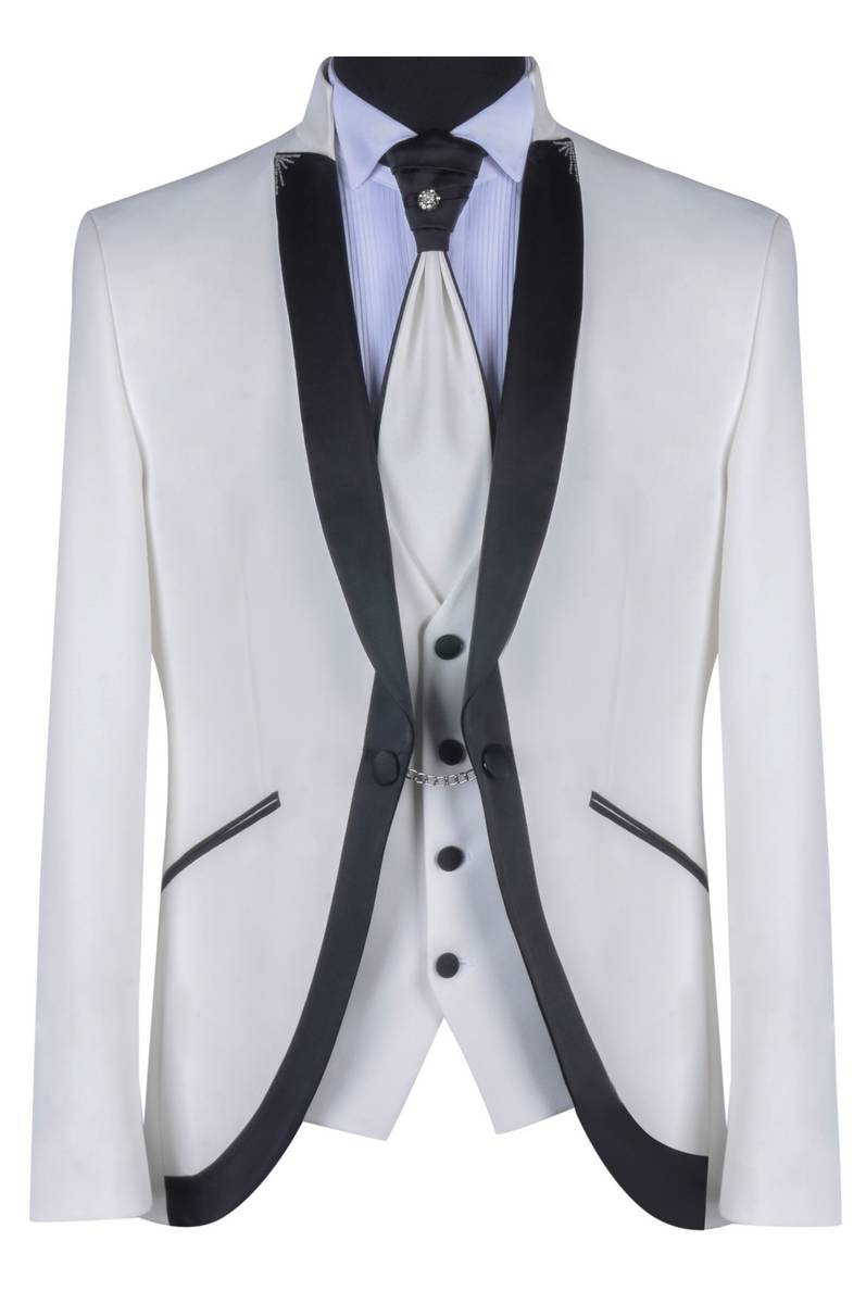 Baggi Abito da sposo baggi cerimonia ecru slim fit Presa