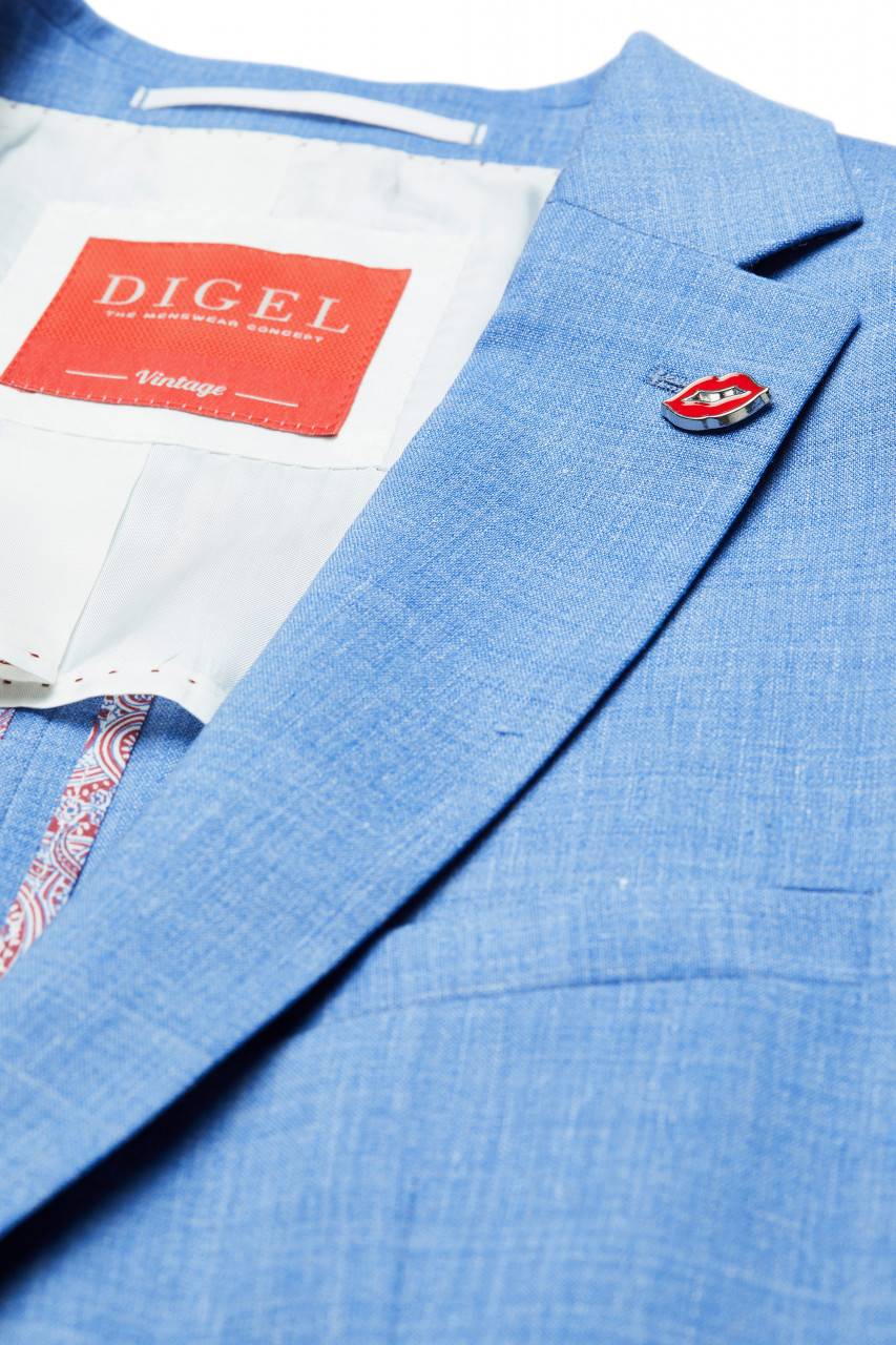 Digel Abito digel slim fit azzurro sfoderato in misto lino Offerte