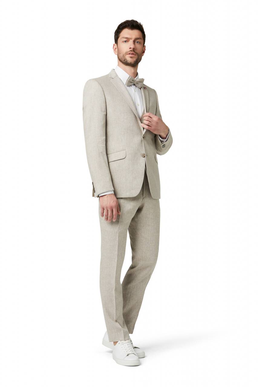Digel Abito digel stile vintage slim fit beige in misto lino Hotsell