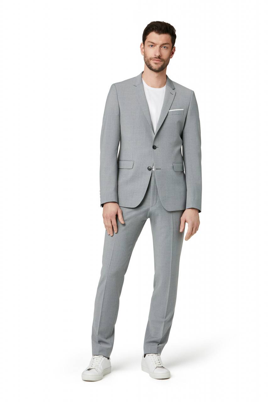 Digel Abito slim fit digel grigio chiaro misto lana bi-stretch Vendita Calda