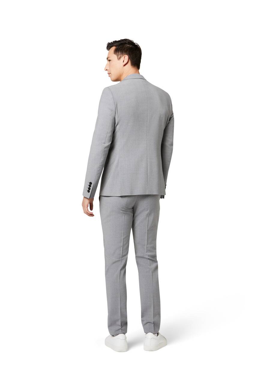 Digel Abito slim fit digel grigio chiaro misto lana bi-stretch Vendita Calda