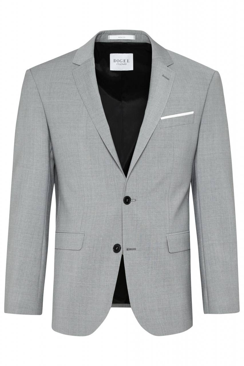Digel Abito slim fit digel grigio chiaro misto lana bi-stretch Vendita Calda