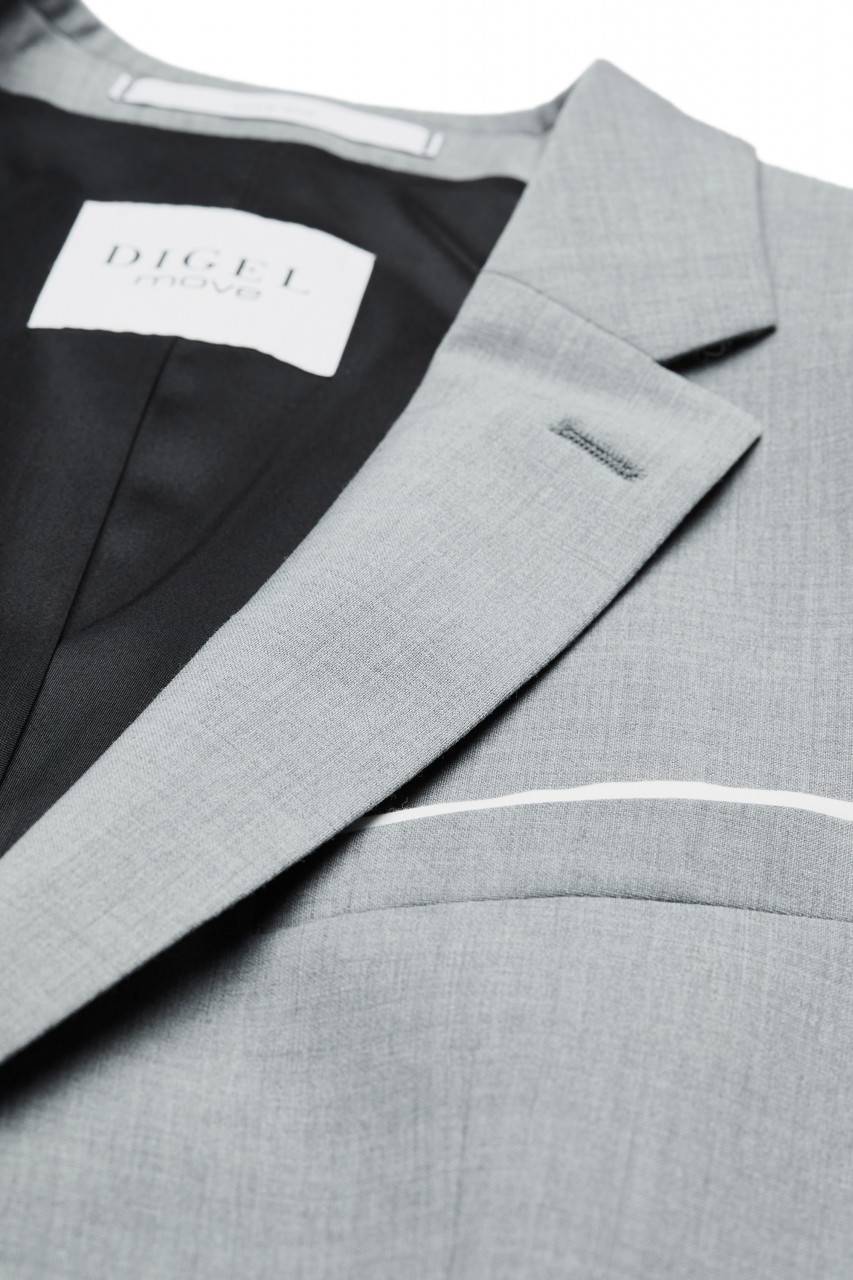 Digel Abito slim fit digel grigio chiaro misto lana bi-stretch Vendita Calda