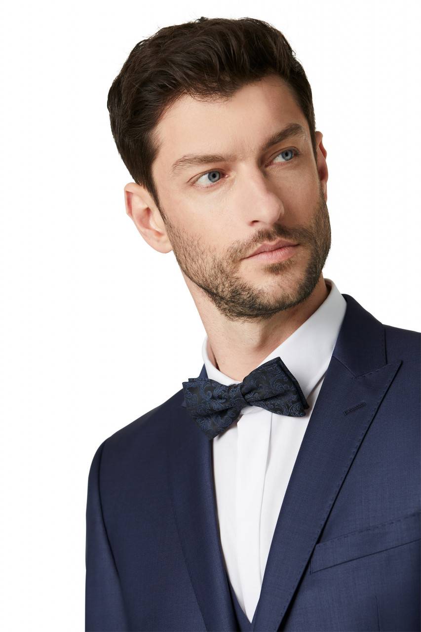 Digel Abito slim fit elegante digel blu marine con gilet Saldi Di Fabbrica