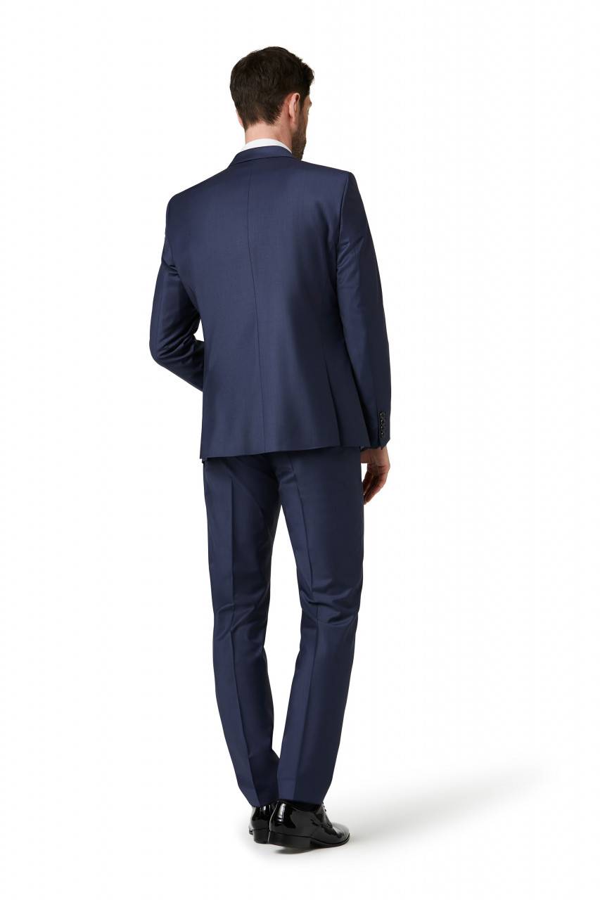 Digel Abito slim fit elegante digel blu marine con gilet Saldi Di Fabbrica