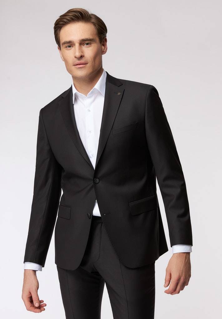 Roy Robson Abito nero roy robson in lana cerruti stretch drop sei regular fit Offerta speciale