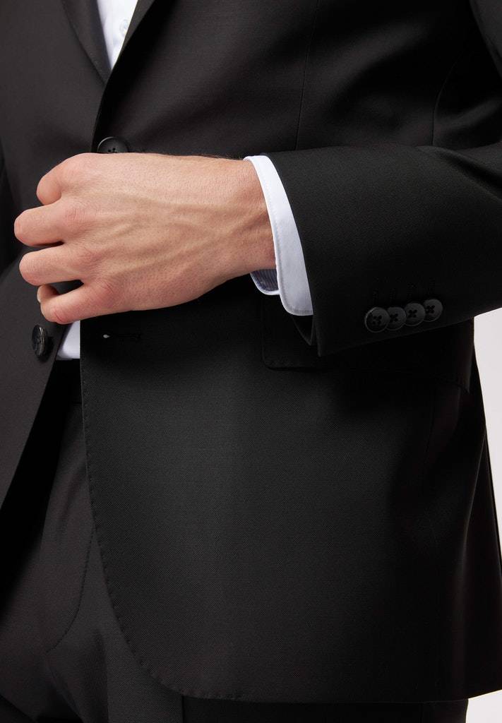 Roy Robson Abito nero roy robson in lana cerruti stretch drop sei regular fit Offerta speciale