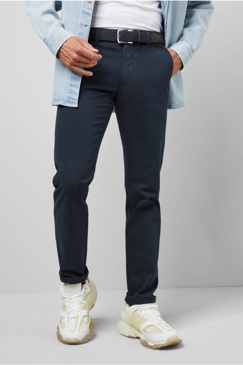 Meyer Pantalone regular fit blu cotone bio stretch m5 by meyer