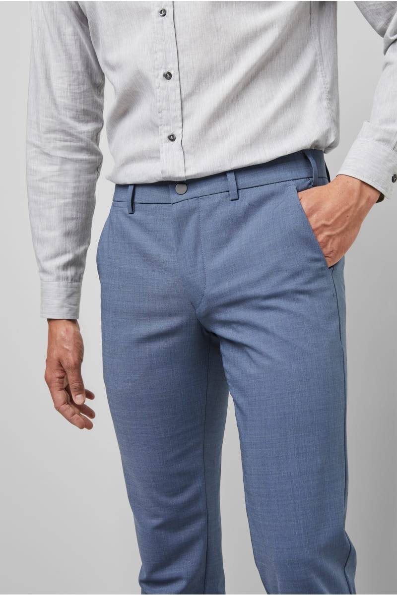 Meyer Pantalone blue in lana bi-stretch m5 by meyer modern fit Shopping online