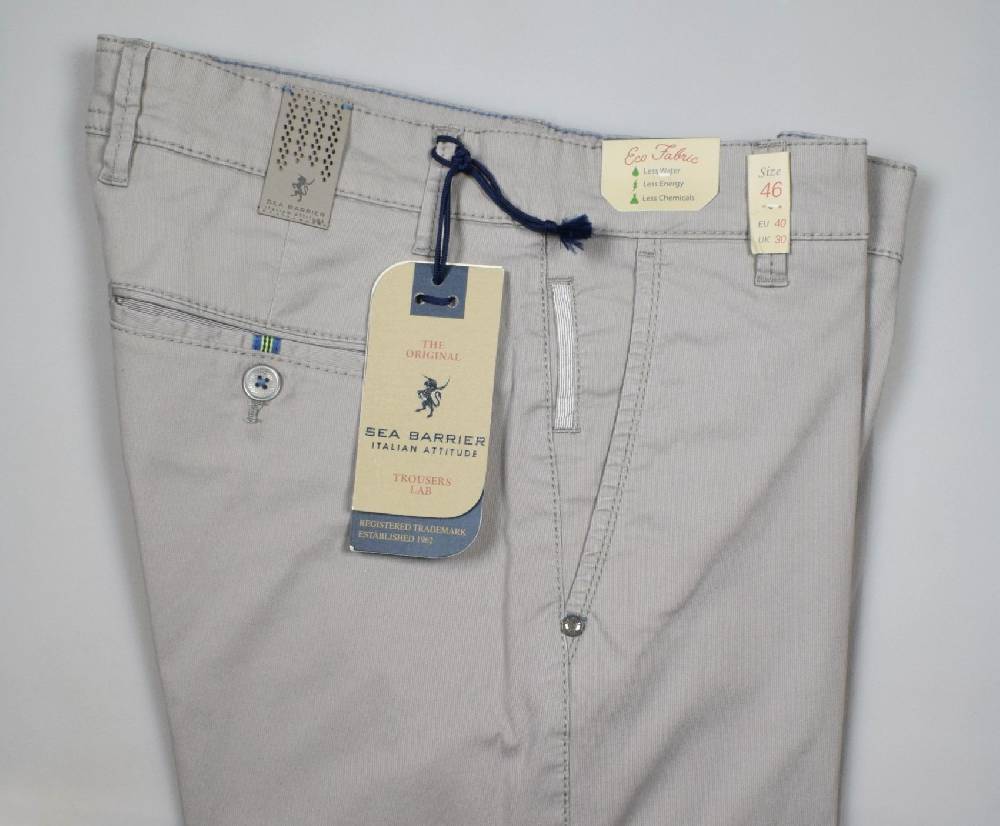 Sea Barrier Pantalone grigio chiaro sea barrier cotone piquet stretch stone wash Offerta natalizia