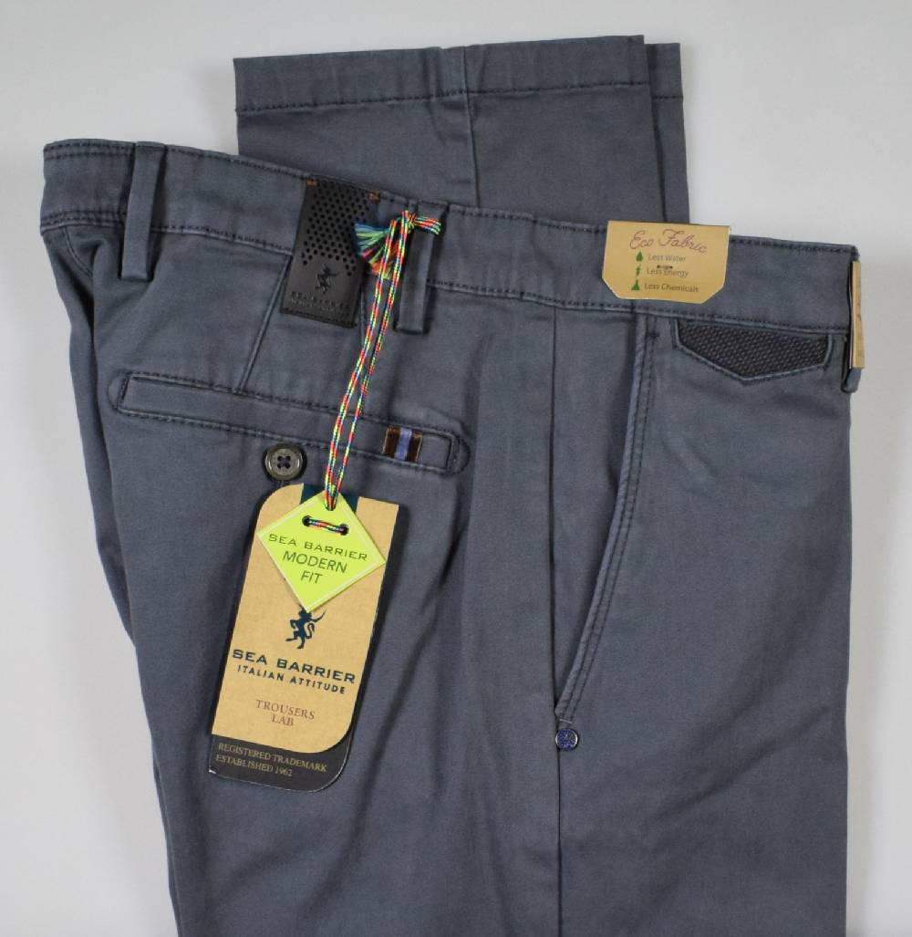 Sea Barrier Pantalone sea barrier grigio scuro in cotone raso stretch modern fit Smaltimento dello stoccaggio