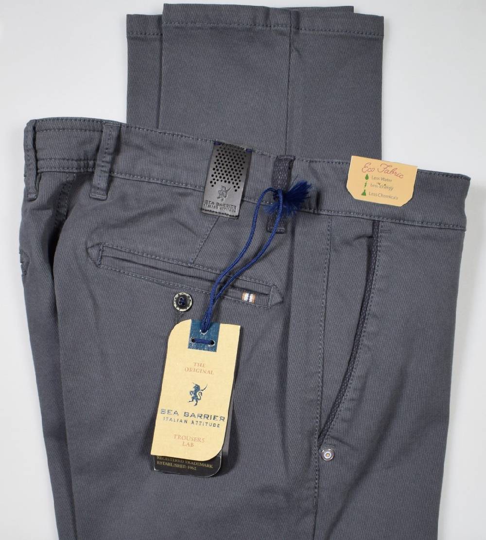 Sea Barrier Pantalone modern fit grigio scuro sea barrier cotone stretch operato Online Outlet